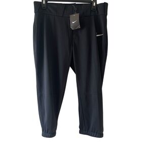 Nike Womens Baseball Black Cropped Pants Size Large NWT